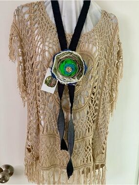 Designer Flower Jabot Necklace